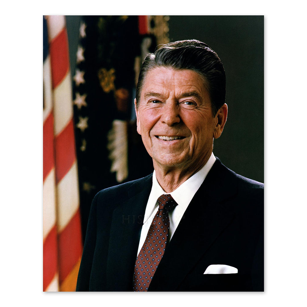 Digitally Restored and Enhanced Ronald Reagan 40th President of the United States Official Portrait Photo Print Poster