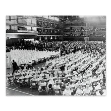 Load image into Gallery viewer, Digitally Restored and Enhanced 1964 Elijah Muhammad Photo Print - Old Photo of Elijah Muhammad Addressing an Assembly of Muslim Followers Wall Art Poster
