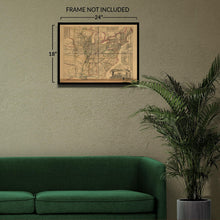 Load image into Gallery viewer, Digitally Restored and Enhanced 1871 Eastern United States Railroad Map - Reconstruction Era Cartography - Industrial Transportation Network - Archival Print
