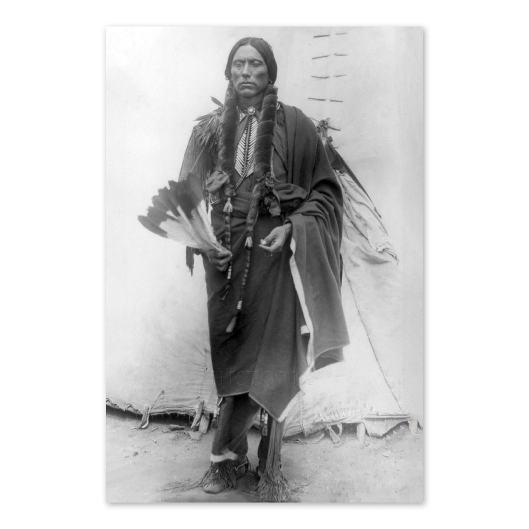 Digitally Restored and Enhanced 1909 Quanah Parker Portrait Photo - Vintage Portrait Photo of Quanah Parker The Comanche Empire Tribal Chief Print Wall Art