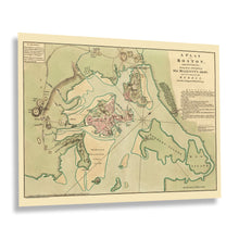Load image into Gallery viewer, Digitally Restored and Enhanced 1776 Boston Map Poster - Plan of Boston and Its Environs Wall Art Print - Vintage Map of Boston and Its Environs
