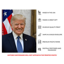 Cargar imagen en el visor de la galería, Digitally Restored and Enhanced Donald Trump 45th President of the United States Official Portrait Photo Print Poster
