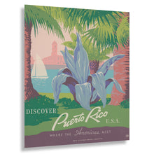 Cargar imagen en el visor de la galería, Digitally Restored and Enhanced 1940 Discover Puerto Rico Where the Americas Meet WPA Federal Art Project Poster - Depression Era Art Deco - Archival Reproduction
