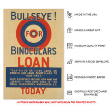 Load image into Gallery viewer, Digitally Restored and Enhanced 1941 Navy Binoculars WWII Poster - WPA Federal Art Project - Home Front Propaganda Art - Museum-Quality Print
