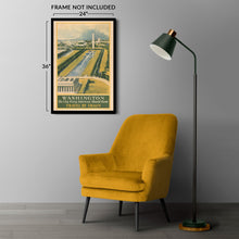 Load image into Gallery viewer, Digitally Restored and Enhanced 1930 Washington DC Railroad Travel Poster - Vintage National Mall Capitol Tourism - American Railway Travel Art - Museum-Quality Print
