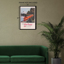 Load image into Gallery viewer, Digitally Restored and Enhanced 1950 Shasta Daylight Portland San Francisco Railroad Poster - Vintage Pacific Coast Train Tourism - Scenic Railway Art - Archival Reproduction
