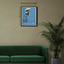 Load image into Gallery viewer, Digitally Restored and Enhanced 1936 Chicago Rain is Bad for a Book WPA Federal Art Project Library Poster - Depression Era Art Deco - Archival Reproduction
