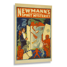 Load image into Gallery viewer, Digitally Restored and Enhanced 1911 Newmann Spirit Mysteries Poster - Spiritualism Mentalist - Vaudeville Golden Age Theater - Archival Print
