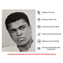 Cargar imagen en el visor de la galería, Digitally Restored and Enhanced 1967 Muhammad Ali Portrait Photograph - Boxing Heavyweight Champion - Sports History - Archival Print
