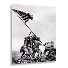 Load image into Gallery viewer, Digitally Restored and Enhanced 1945 United States Marine Corps Raising the Flag on Iwo Jima Photo Print - Vintage Photo of Flag Raising on Iwo Jima Poster
