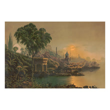 Cargar imagen en el visor de la galería, Digitally Restored and Enhanced 1879 Moonlight in Egypt Victorian Landscape Egyptomania Print - Orientalist Era Art - Archival Reproduction
