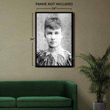 Load image into Gallery viewer, Digitally Restored and Enhanced 1890 Nellie Bly Photo Print - Vintage Portrait Photo of Journalist Elizabeth Cochrane Seaman Poster
