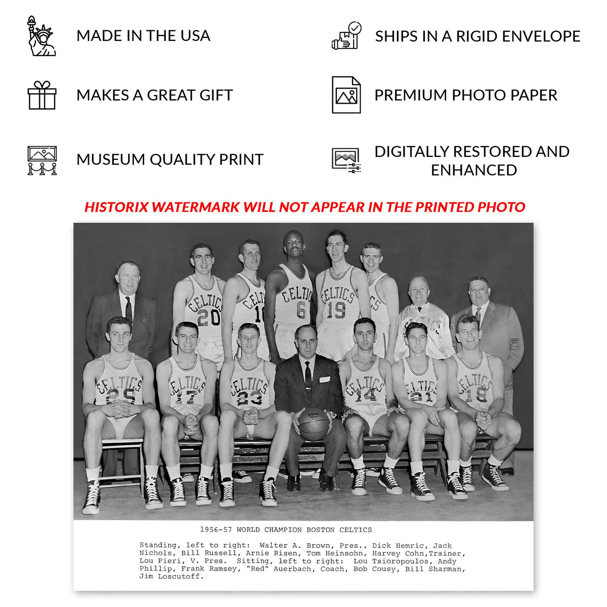 1957 Boston Celtics First Championship Photo Print Poster Wall Art ...