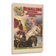 Load image into Gallery viewer, Digitally Restored and Enhanced 1899 Ringling Bros Circus Poster - Roman Hippodrome Horse Races - Victorian Americana - Archival Print
