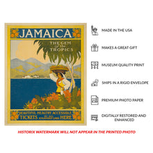 Cargar imagen en el visor de la galería, Digitally Restored and Enhanced 1910 Jamaica Gem of the Tropics Caribbean Travel Poster - Tropical Island Tourism Art - Archival Reproduction
