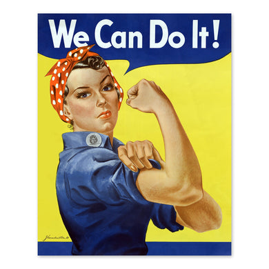 Digitally Restored and Enhanced 1943 Rosie The Riveter Poster Matte Print - Vintage We Can Do It! Rosie The Riveter World War II History Wall Art Poster