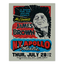 Cargar imagen en el visor de la galería, Digitally Restored and Enhanced 1966 James Brown Poster Matte - Vintage Poster of Mr Dynamite James Brown in Apollo Theater - James Brown Wall Art Print
