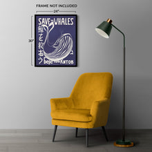 Cargar imagen en el visor de la galería, Digitally Restored and Enhanced 1973 Save the Whales Poster - Vintage Environmental Conservation Movement - Marine Wildlife Ecology Art - Archival Reproduction
