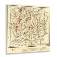 Cargar imagen en el visor de la galería, Digitally Restored and Enhanced 1881 Yellowstone National Park Map Poster - Vintage Map of The Yellowstone National Park Poster Wall Art Print
