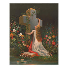 Load image into Gallery viewer, Digitally Restored and Enhanced 1875 Simply to Thy Cross I Cling Victorian Christian Print - Religious Art History - Archival Reproduction
