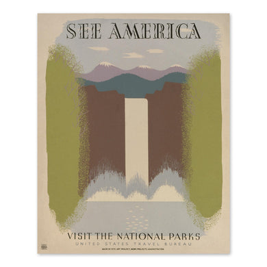 Digitally Restored and Enhanced 1936 See America National Parks Travel Poster - WPA Federal Art Project - Depression Era Tourism Art - Museum-Quality Print