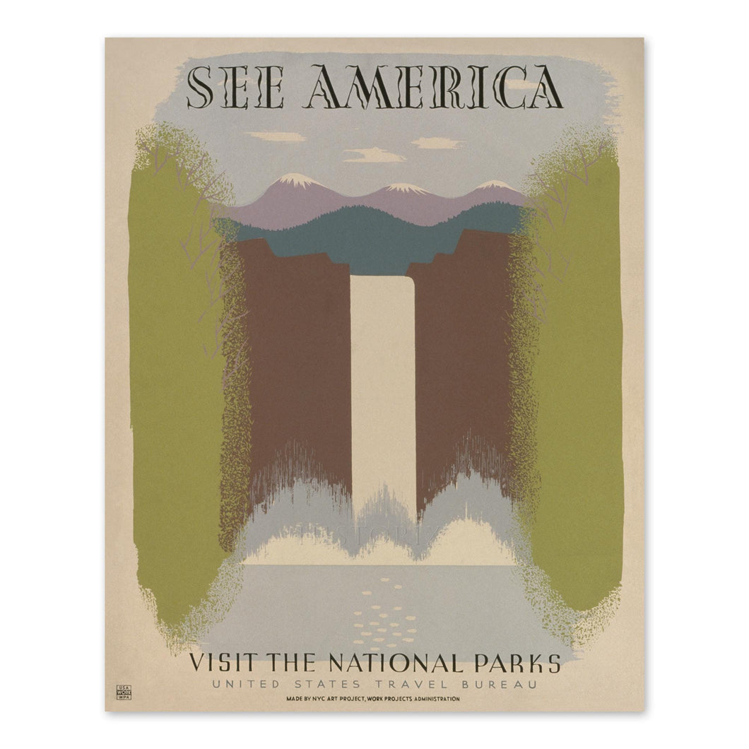 Digitally Restored and Enhanced 1936 See America National Parks Travel Poster - WPA Federal Art Project - Depression Era Tourism Art - Museum-Quality Print