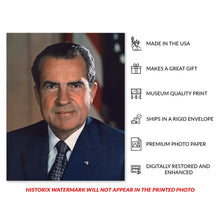 Cargar imagen en el visor de la galería, Digitally Restored and Enhanced Richard M Nixon 37th President of the United States Official Portrait Photo Print Poster
