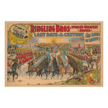 Load image into Gallery viewer, Digitally Restored and Enhanced 1899 Ringling Bros Circus Poster - Light of Liberty Patriotic Parade - Victorian Americana - Archival Print
