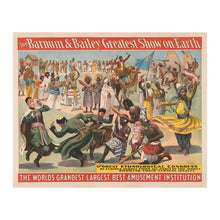 Load image into Gallery viewer, Digitally Restored and Enhanced 1895 Barnum &amp; Bailey Circus Poster 1895 Barnum &amp; Bailey Circus Poster - Ethnological Congress Dancing Performers - Gilded Age Spectacle - Archival Print
