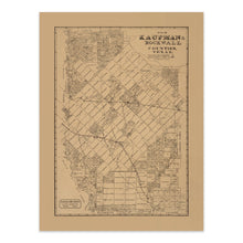 Load image into Gallery viewer, Digitally Restored and Enhanced 1878 Kaufman &amp; Rockwall Texas Map Poster - Old Map of Kaufman and Rockwall Counties Texas - Vintage Texas Map Wall Art
