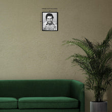 Load image into Gallery viewer, Digitally Restored and Enhanced 1976 Pablo Escobar Photo Print - Vintage Photo of Pablo Escobar Mugshot Poster Wall Art - Old Photo of Pablo Escobar Poster
