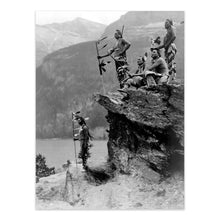 Load image into Gallery viewer, Digitally Restored and Enhanced 1912 Blackfeet Braves Photo Print - Old Photo of Mystic Braves Near Going To The Sun Road Mt. Glacier National Park Poster
