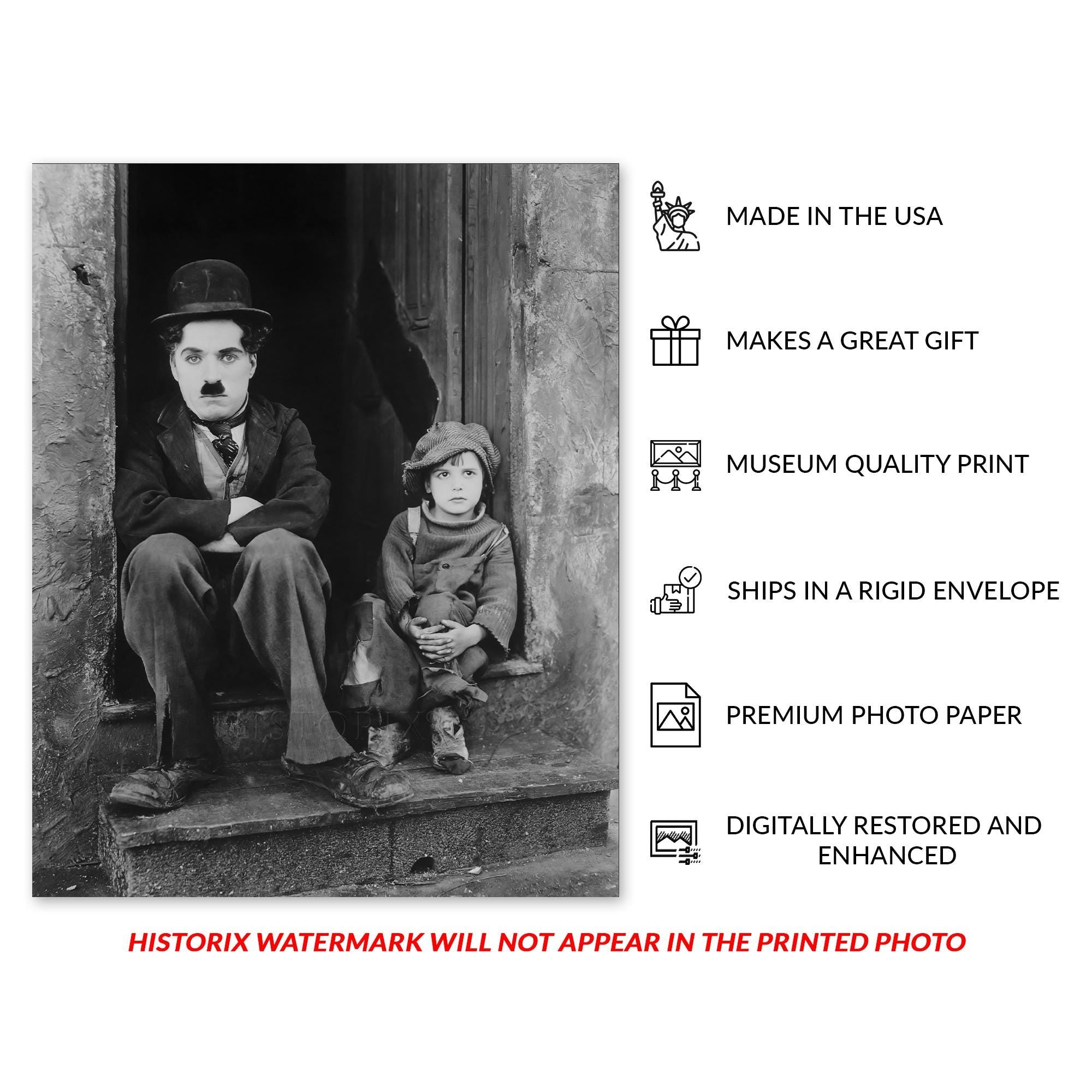 1921 The Kid Charlie Chaplin Photo Print Wall Art Poster