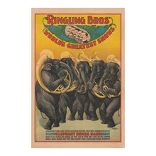 Load image into Gallery viewer, Digitally Restored and Enhanced 1899 Ringling Bros Circus Poster - Elephant Brass Band Tuba Players - Gilded Age Entertainment - Archival Print

