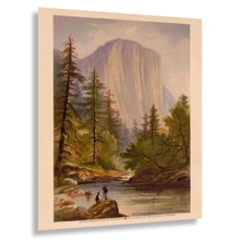 Cargar imagen en el visor de la galería, Digitally Restored and Enhanced 1871 Yosemite El Capitan Landscape Art Print - California Granite Cliff Scenery - Museum-Quality Print
