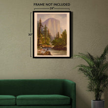 Cargar imagen en el visor de la galería, Digitally Restored and Enhanced 1871 Yosemite El Capitan Landscape Art Print - California Granite Cliff Scenery - Museum-Quality Print
