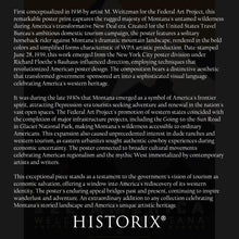 Load image into Gallery viewer, Digitally Restored and Enhanced 1936 Montana See America Travel Poster - WPA Federal Art Project - Depression Era Western Tourism - Museum-Quality Reproduction
