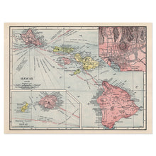 Load image into Gallery viewer, Digitally Restored and Enhanced 1912 Map of Hawaii Poster Print - Vintage Hawaii Island Map - Old Hawaii Wall Map Poster - History Map of Hawaii Wall Art
