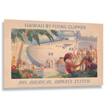 Load image into Gallery viewer, Digitally Restored and Enhanced 1938 Hawaii Flying Clipper Vintage Airline Travel Poster - Golden Age Transpacific Aviation - Museum-Quality Print
