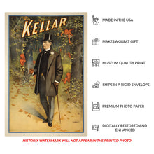 Load image into Gallery viewer, Digitally Restored and Enhanced 1900 Kellar Magician Poster - Whispering Demons - Victorian Golden Age Theater Magic - Archival Print
