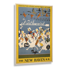 Load image into Gallery viewer, Digitally Restored and Enhanced 1925 Northward New Haven Railroad Poster - Vintage New England Vacation Travel - Railway Tourism Art - Archival Reproduction

