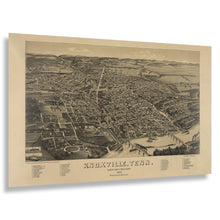 Load image into Gallery viewer, Digitally Restored and Enhanced 1886 Knoxville Tennessee Panorama - Bird's Eye View Knox County Cityscape - Gilded Age Aerial - Archival Print
