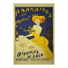 Cargar imagen en el visor de la galería, Digitally Restored and Enhanced 1900 Amandines de Provence French Biscuit Advertising Poster - Art Nouveau Era - Belle Epoque Art - Archival Reproduction
