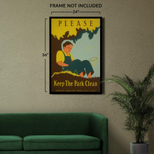 Load image into Gallery viewer, Digitally Restored and Enhanced 1938 Keep the Park Clean Ohio State Parks WPA Federal Art Project Poster - Depression Era Art Deco - Archival Reproduction
