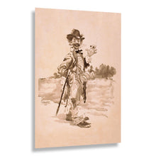 Load image into Gallery viewer, 1899 Vaudeville Tramp Smoking Cigar with Cane Theater Poster - Victorian Era Entertainment History - Archival Reproduction
