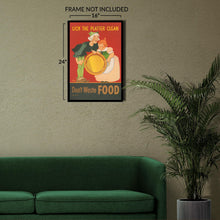 Load image into Gallery viewer, Digitally Restored and Enhanced 1944 Don't Waste Food World War II Conservation Poster - WWII Home Front Rationing Propaganda - Archival Reproduction
