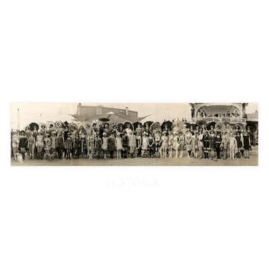 Digitally Restored and Enhanced 1922 Bathing Girl Revue Panoramic Photo Print - Vintage Photo of Contestants of Bathing Girl Revue Galveston Texas Wall Art