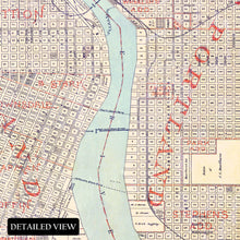 Load image into Gallery viewer, Digitally Restored and Enhanced 1889 Portland Oregon Map Print - Vintage Map of Portland East Portland &amp; Albina - Old Map of Portland Oregon Wall Art
