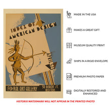 Load image into Gallery viewer, Digitally Restored and Enhanced 1938 Boston Index of American Design WPA Federal Art Project Poster - Depression Era Art Deco - Archival Reproduction
