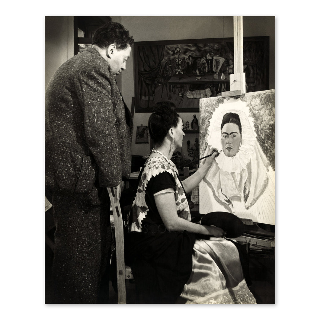 Digitally Restored and Enhanced 1940 Diego Rivera Poster Photo - Vintage Photo of Diego Rivera and Frida Kahlo Painting - Old Diego Rivera Wall Art Print